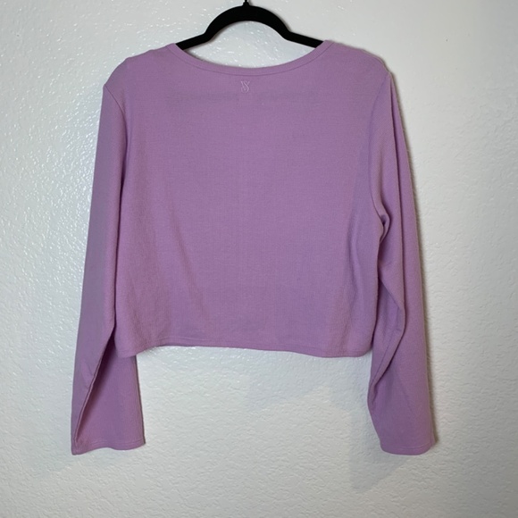 Victoria's Secret Two Piece Set Womens XXL Purple Waffle Knit Cardigan Tank Top - Picture 8 of 15